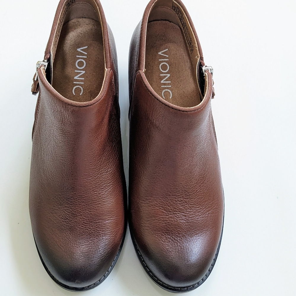 Vionic Jolene Ankle Boot Mocha Brown Leather. Size 5 - Picture 12 of 16